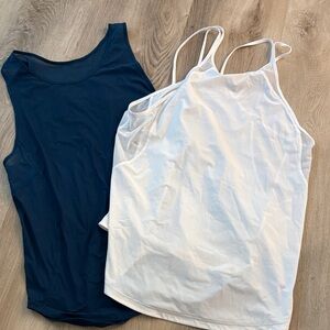 LULULEMON tank top bundle size 8 white blue teal workout gym running athletic